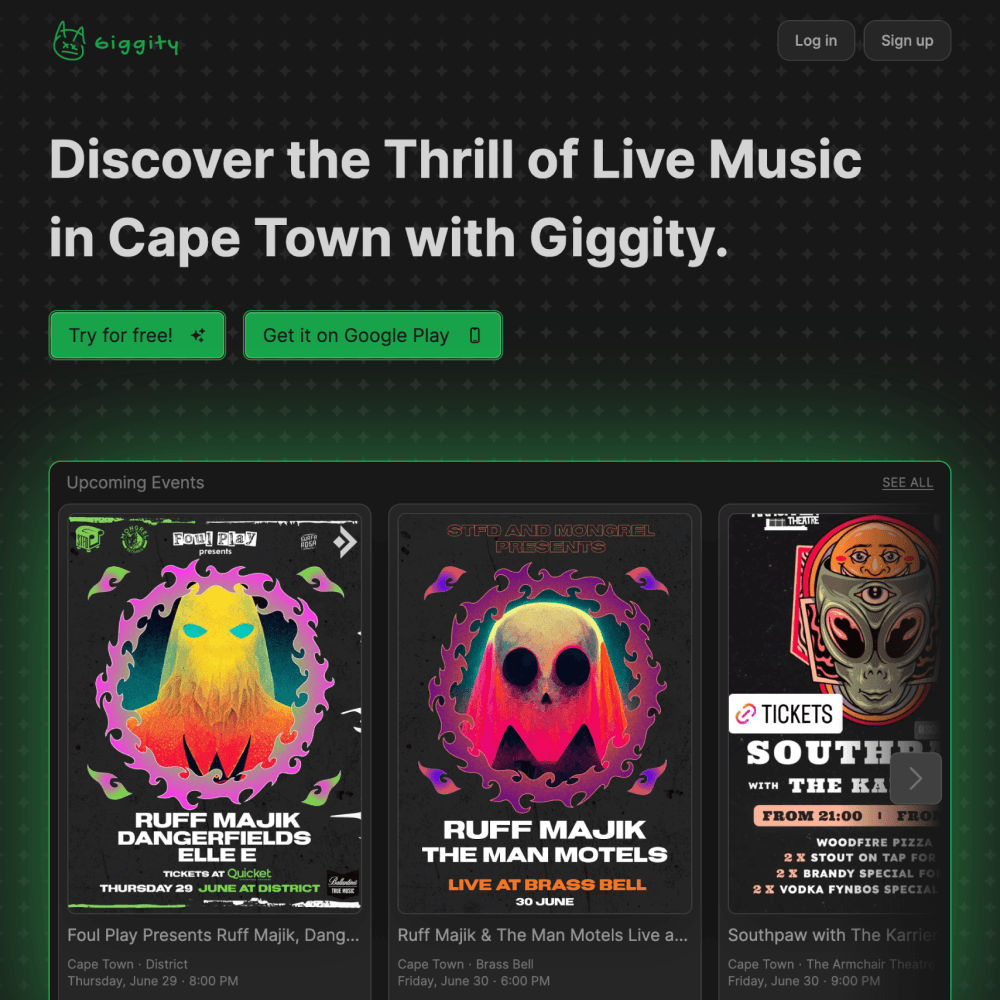 Giggity.co.za website cover image